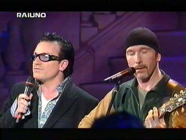 performing All I Want Is You - Bono and Edge @ San Remo Festival February 26, 2000