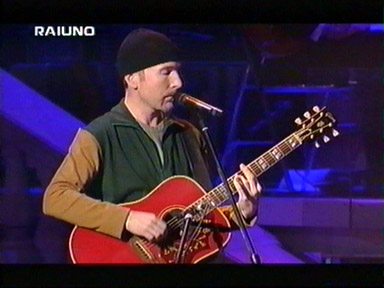 performing The Ground Beaneath Her Feet - Bono and Edge @ San Remo Festival February 26, 2000